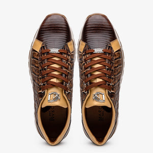 Marco Di Milano Portici Orix Brown Caiman Crocodile & Lizard Sneakers - Dudes Boutique