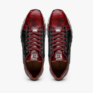 Marco Di Milano Portici Wine Caiman Crocodile & Lizard Sneakers - Dudes Boutique
