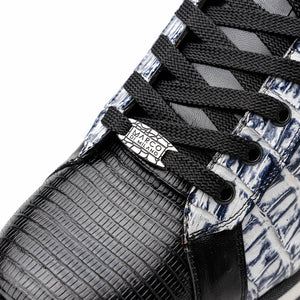 Marco Di Milano Portici Newspaper Caiman Crocodile & Lizard Sneakers - Dudes Boutique