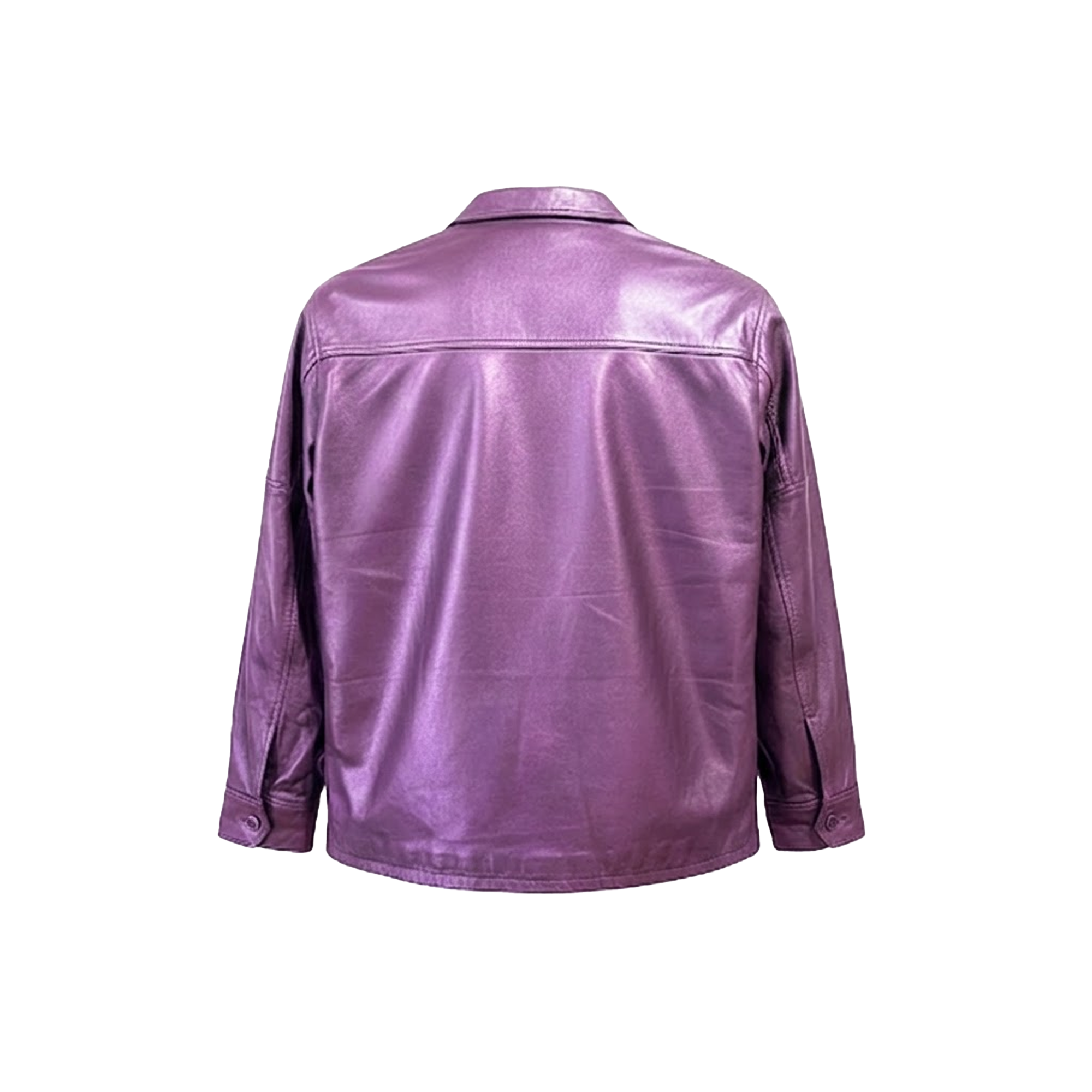 Kashani Men's Purple Lambskin Button-Up Shirt