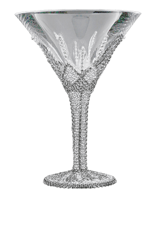b.b. Simon CUP-509 CLEAR Black Diamond Martini Glass - Dudes Boutique