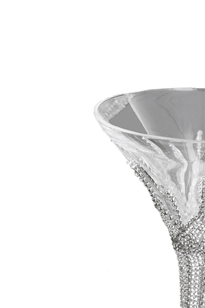b.b. Simon CUP-509 CLEAR Black Diamond Martini Glass - Dudes Boutique