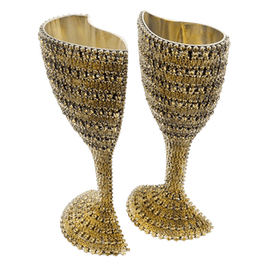 b.b. Simon CUP-510 Gold Crystal Wine Glass - Dudes Boutique