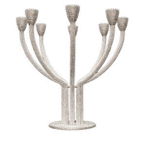 b.b. Simon Silver CDH-234 Crystal Candle Holder - Dudes Boutique