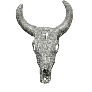 b.b. Simon Silver Crystal CO-201-18 Cow Skull - Dudes Boutique