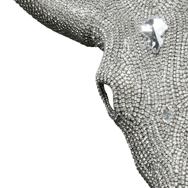 b.b. Simon Silver Crystal CO-201-18 Cow Skull - Dudes Boutique