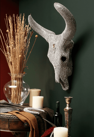 b.b. Simon Silver Crystal CO-201-18 Cow Skull - Dudes Boutique