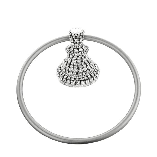b.b. Simon Clear Crystal Chrome Towel Ring - Dudes Boutique