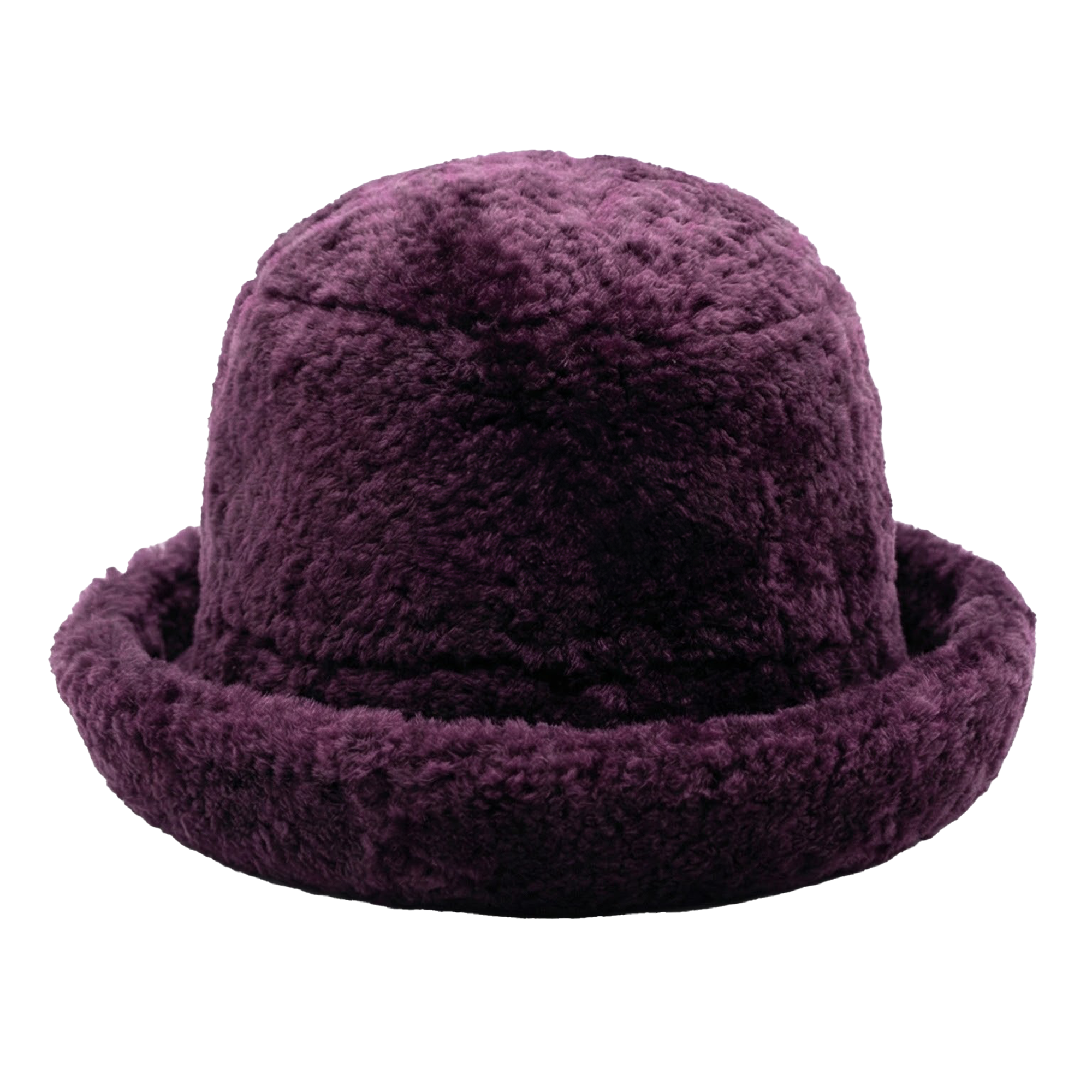 Kashani Purple Shearling Bucket Hat