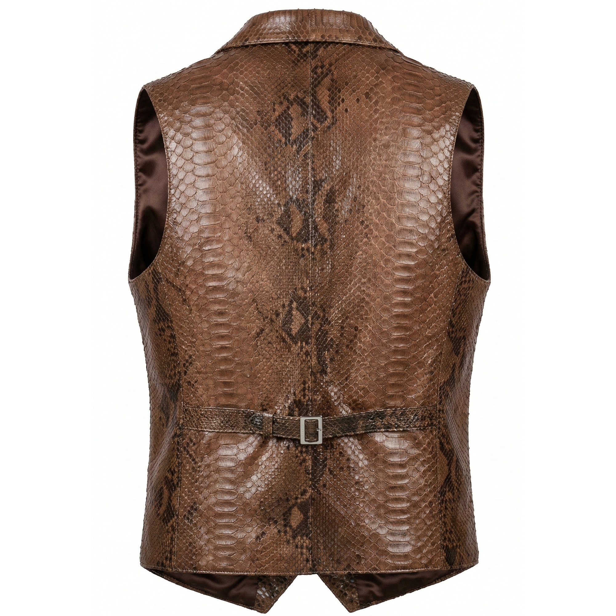 Luca Della Men's Natural Brown Python Vest