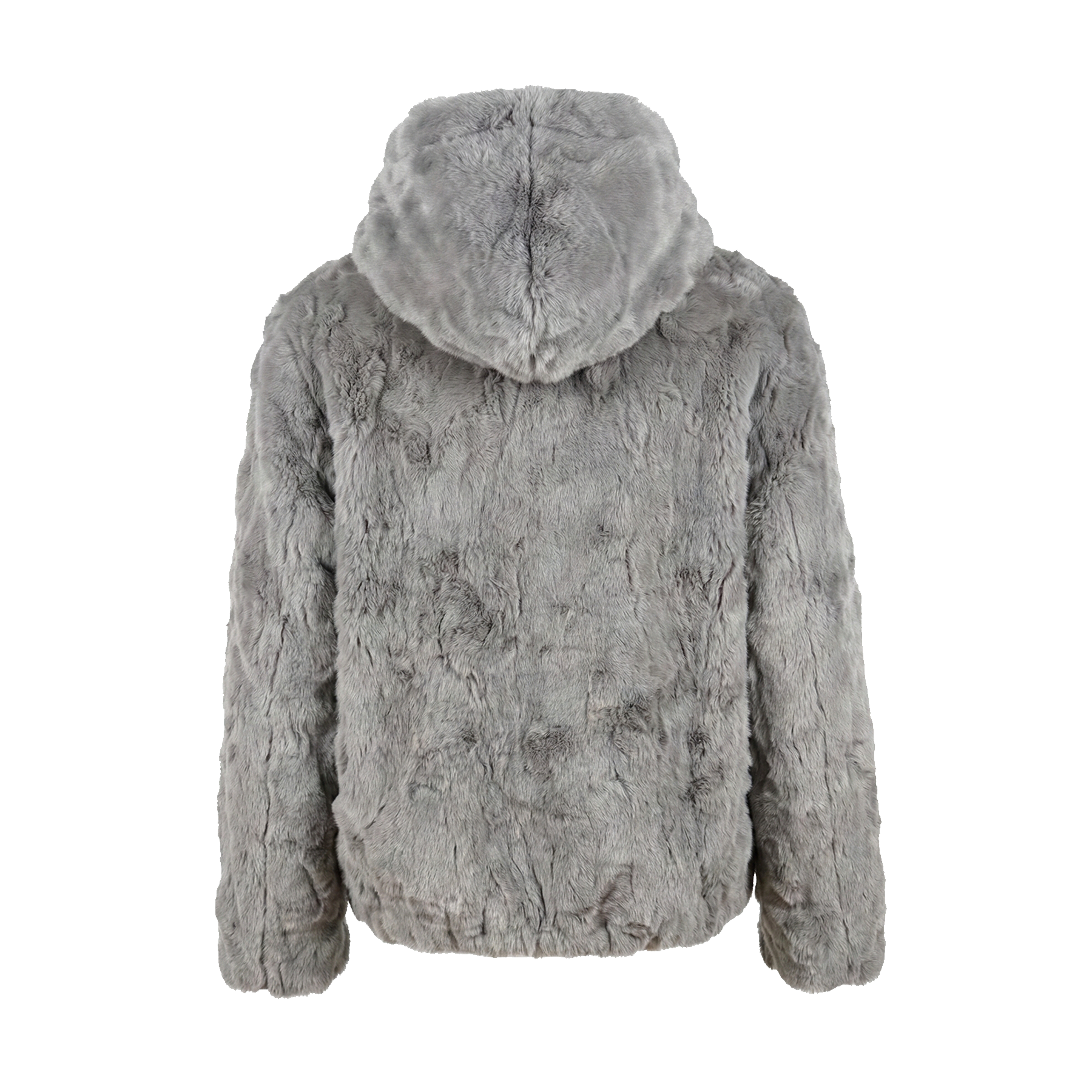 Kashani Grey Rex Rabbit Fur Bomber Jacket