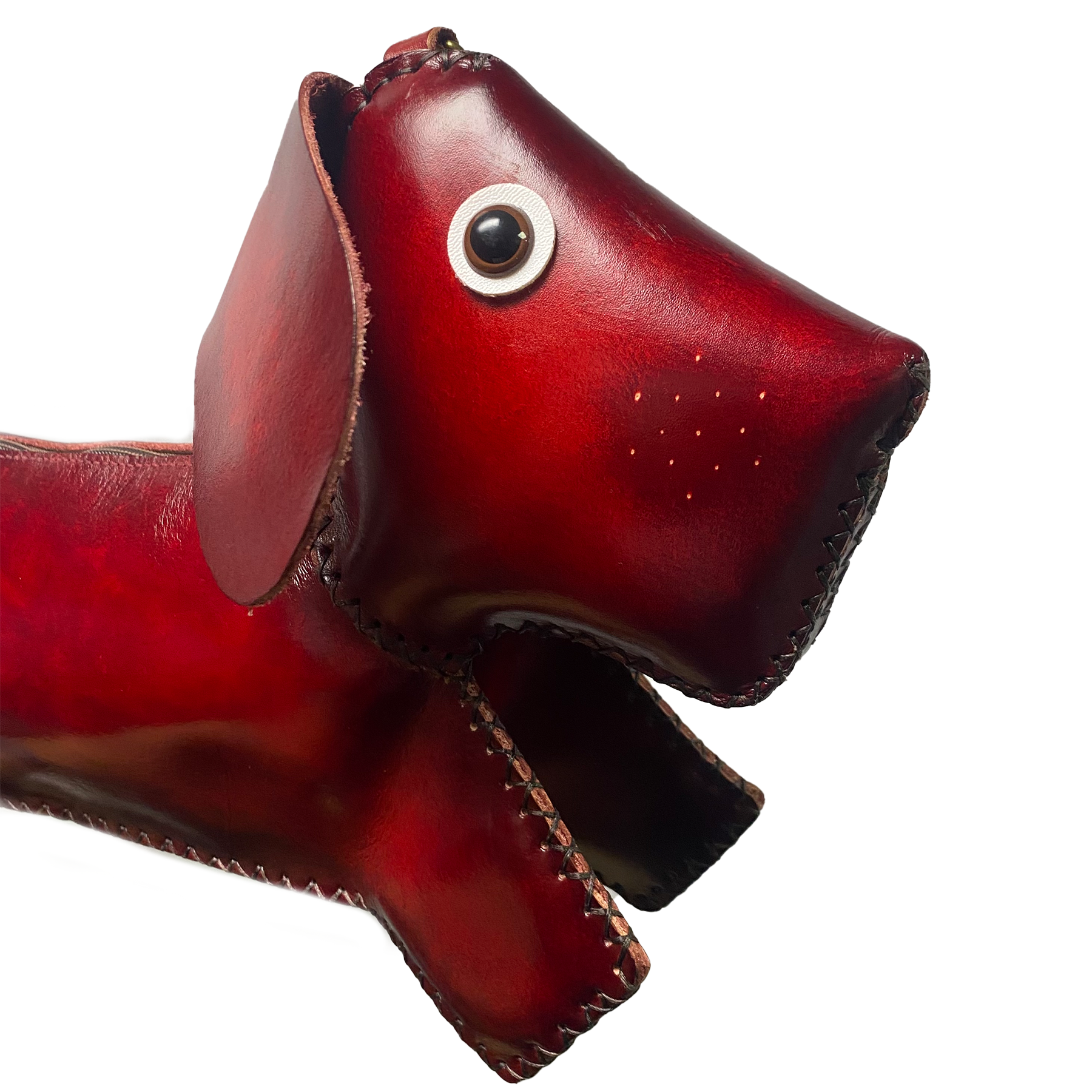Kashani Handcrafted Leather Red Dachshund Dog Bag