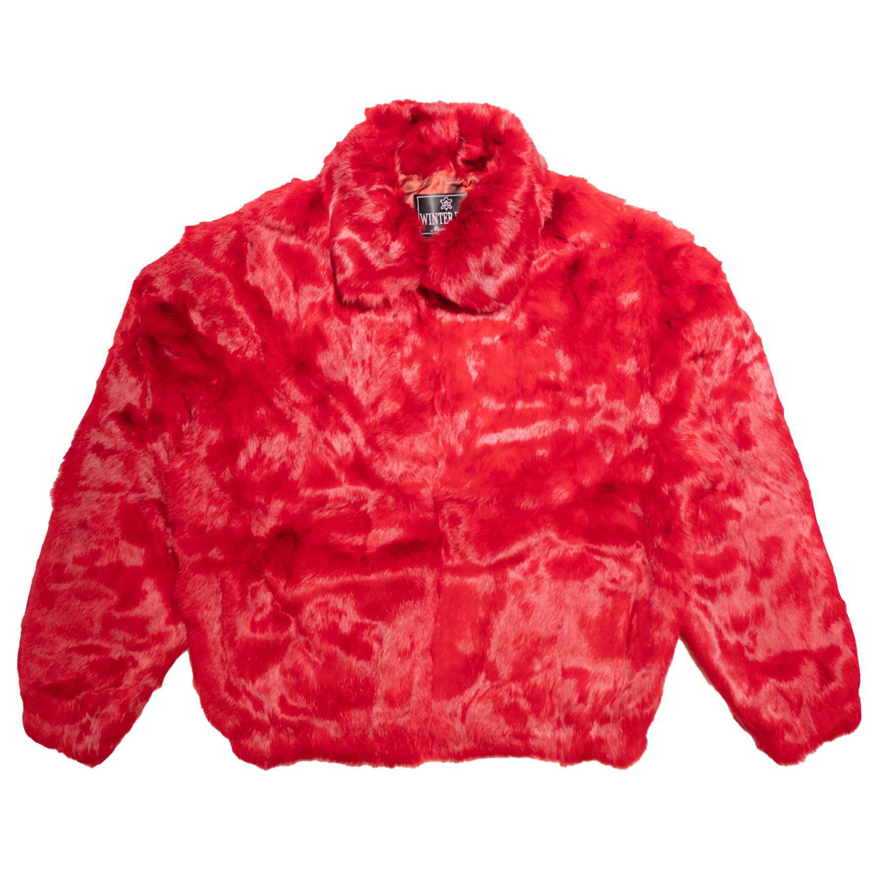 Kashani Men's Red Rabbit Fur Hooded Bomber Jacket - Dudes Boutique