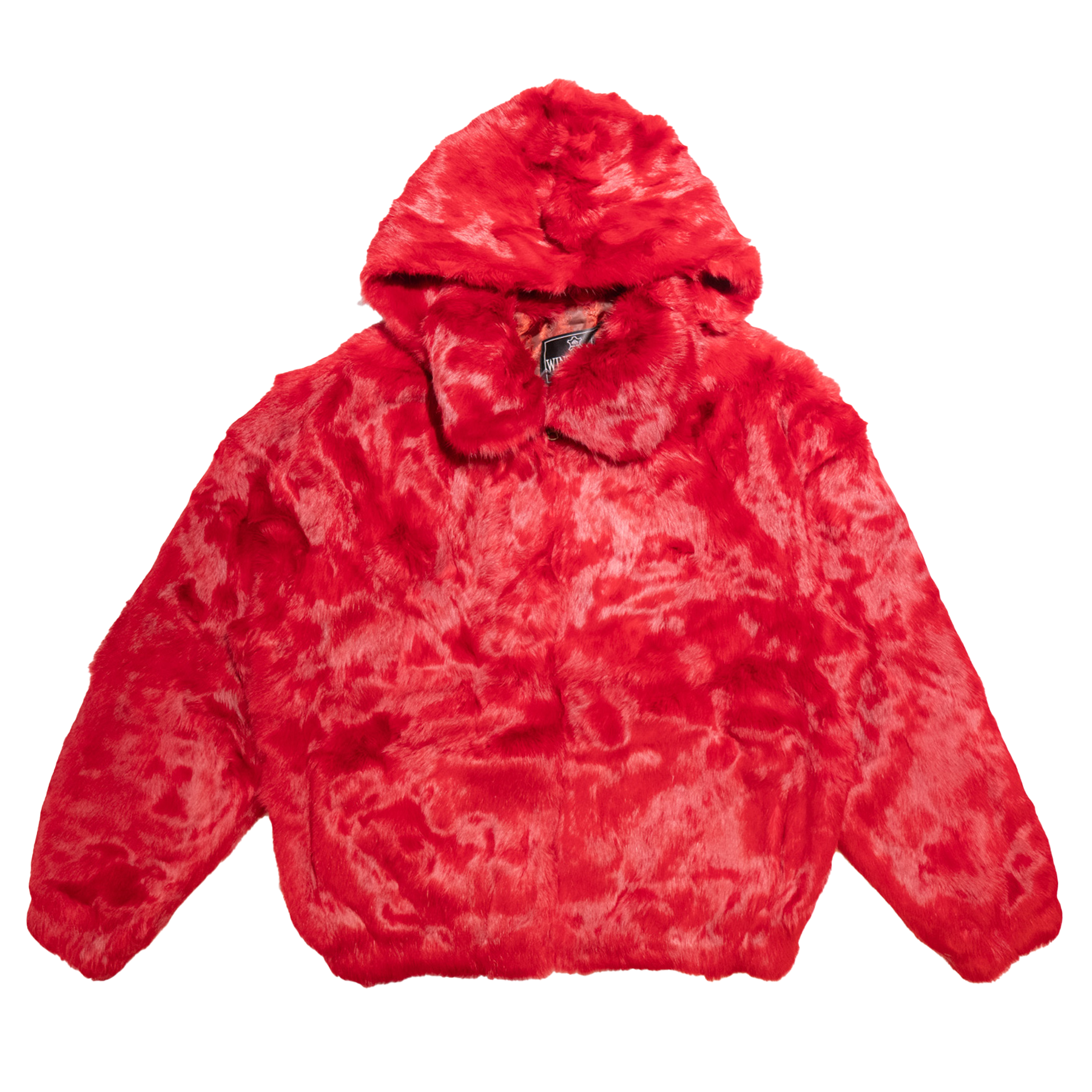 Kashani Men's Red Rabbit Fur Hooded Bomber Jacket - Dudes Boutique