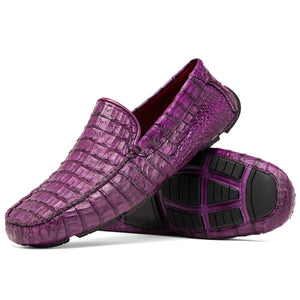 Marco Di Milano Remo Purple Crocodile Loafers - Dudes Boutique