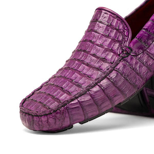 Marco Di Milano Remo Purple Crocodile Loafers - Dudes Boutique