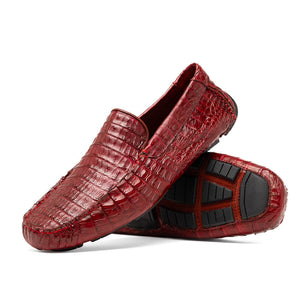 Marco Di Milano Remo Wine Crocodile Loafers - Dudes Boutique