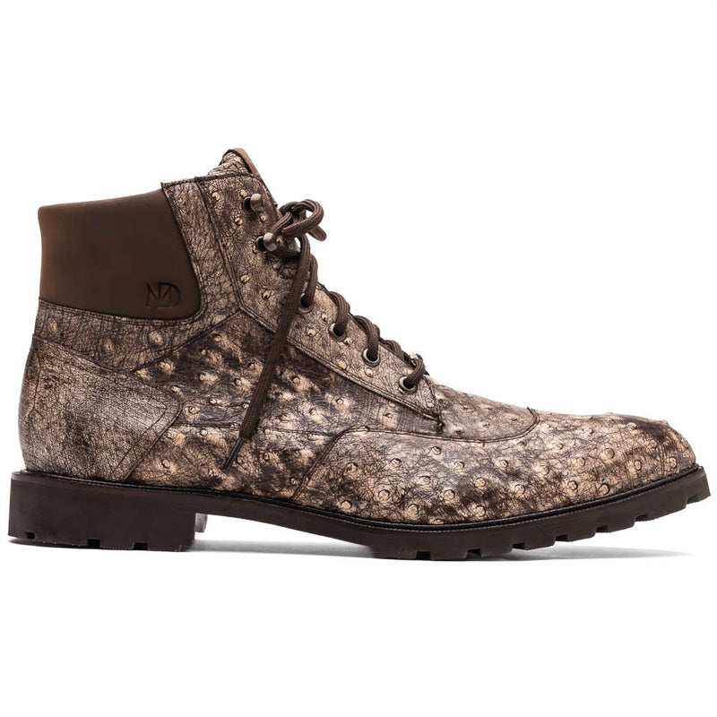 Marco Di Milano Renzo Stone Brown Ostrich Quill Boots - Dudes Boutique