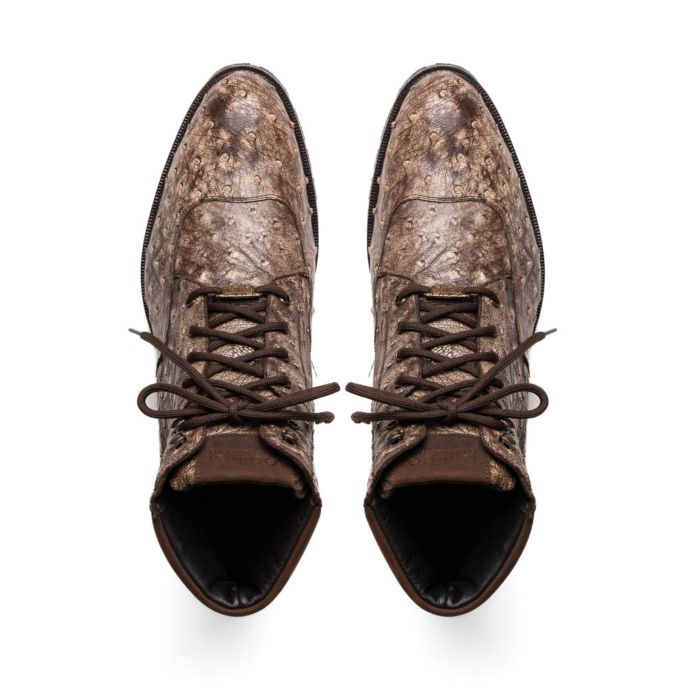 Marco Di Milano Renzo Stone Brown Ostrich Quill Boots - Dudes Boutique