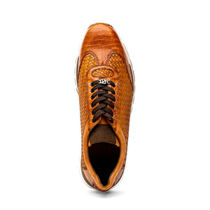 Marco Di Milano Roma Brandy Woven Calfskin & Crocodile Sneakers - Dudes Boutique