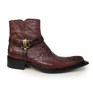 Mauri 42844 Crocodile & Ostrich Quill Ankle Dress Boot - Dudes Boutique