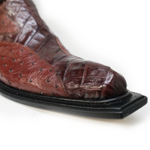 Mauri 42844 Crocodile & Ostrich Quill Ankle Dress Boot - Dudes Boutique