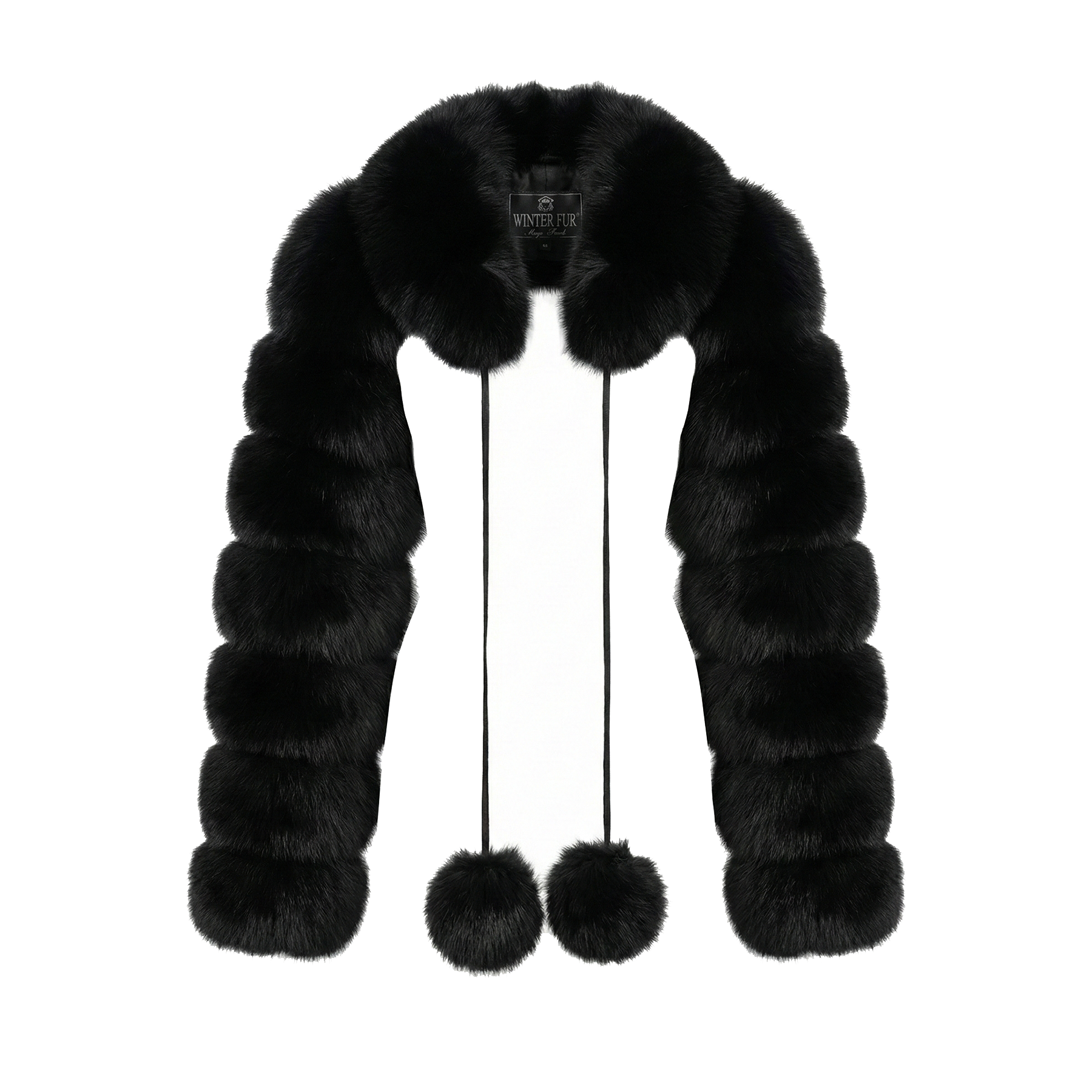 Kashani Women's Black Fox Fur Sleeves