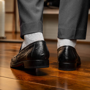 Marco Di Milano Salvatore Black All Over Ostrich Quill Dress Shoes - Dudes Boutique