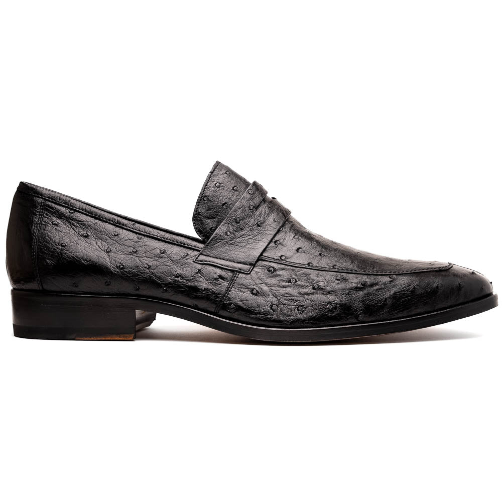 Marco Di Milano Salvatore Black All Over Ostrich Quill Dress Shoes - Dudes Boutique