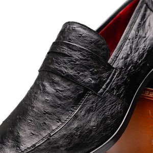 Marco Di Milano Salvatore Black All Over Ostrich Quill Dress Shoes - Dudes Boutique