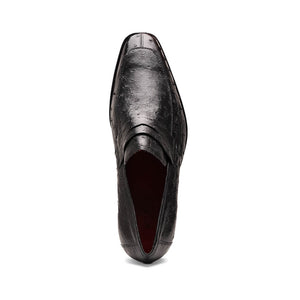 Marco Di Milano Salvatore Black All Over Ostrich Quill Dress Shoes - Dudes Boutique