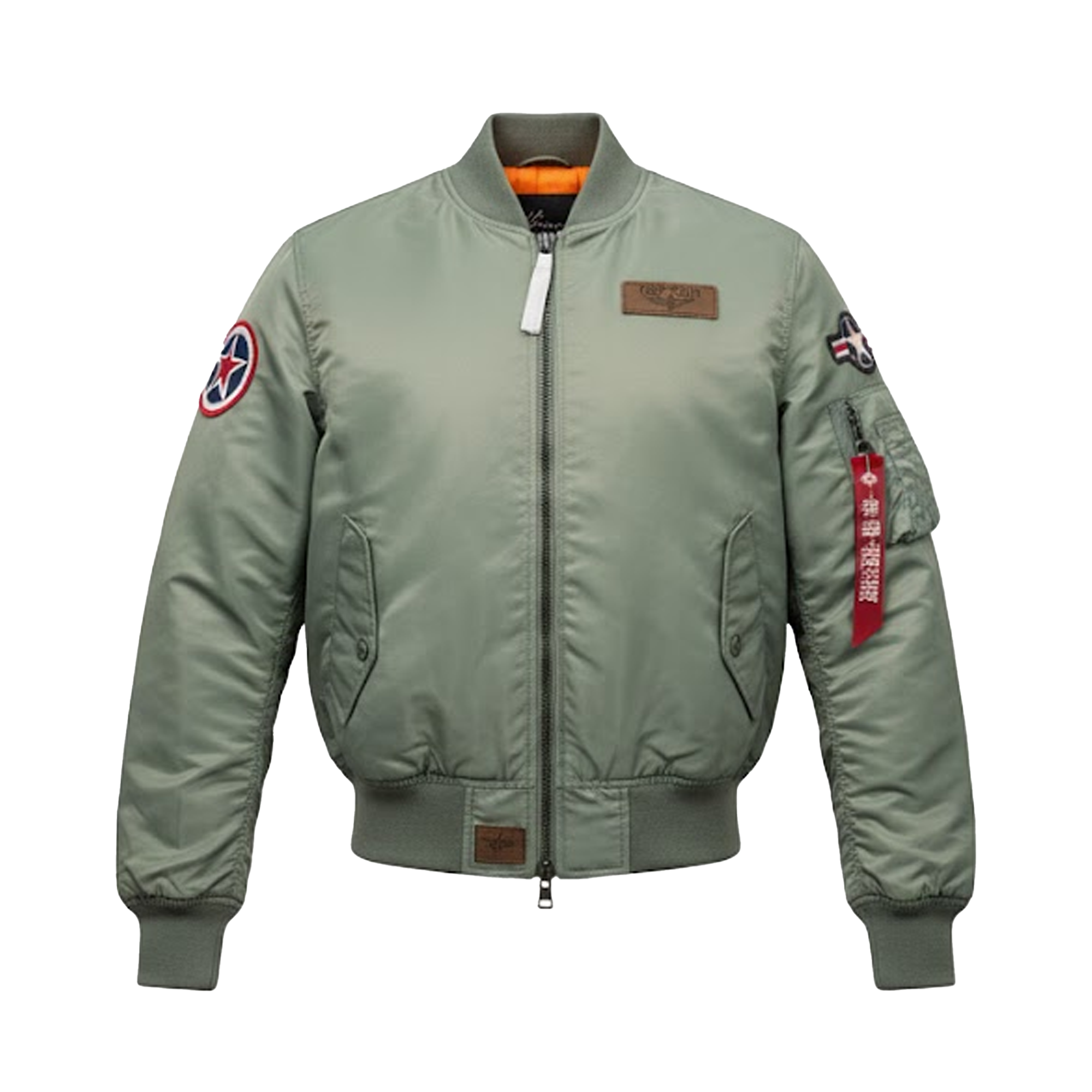 Top Gun Satin Grey Blood Chit Bomber Jacket
