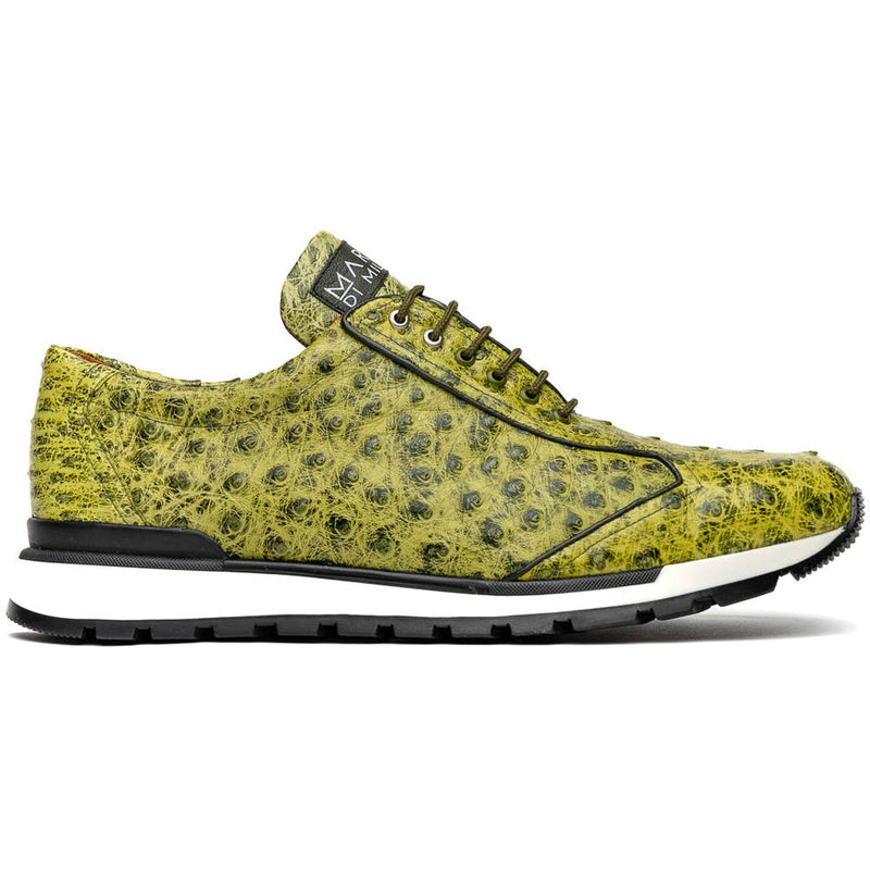 Marco Di Milano Scanno Antique Green Ostrich Quill Sneakers - Dudes Boutique