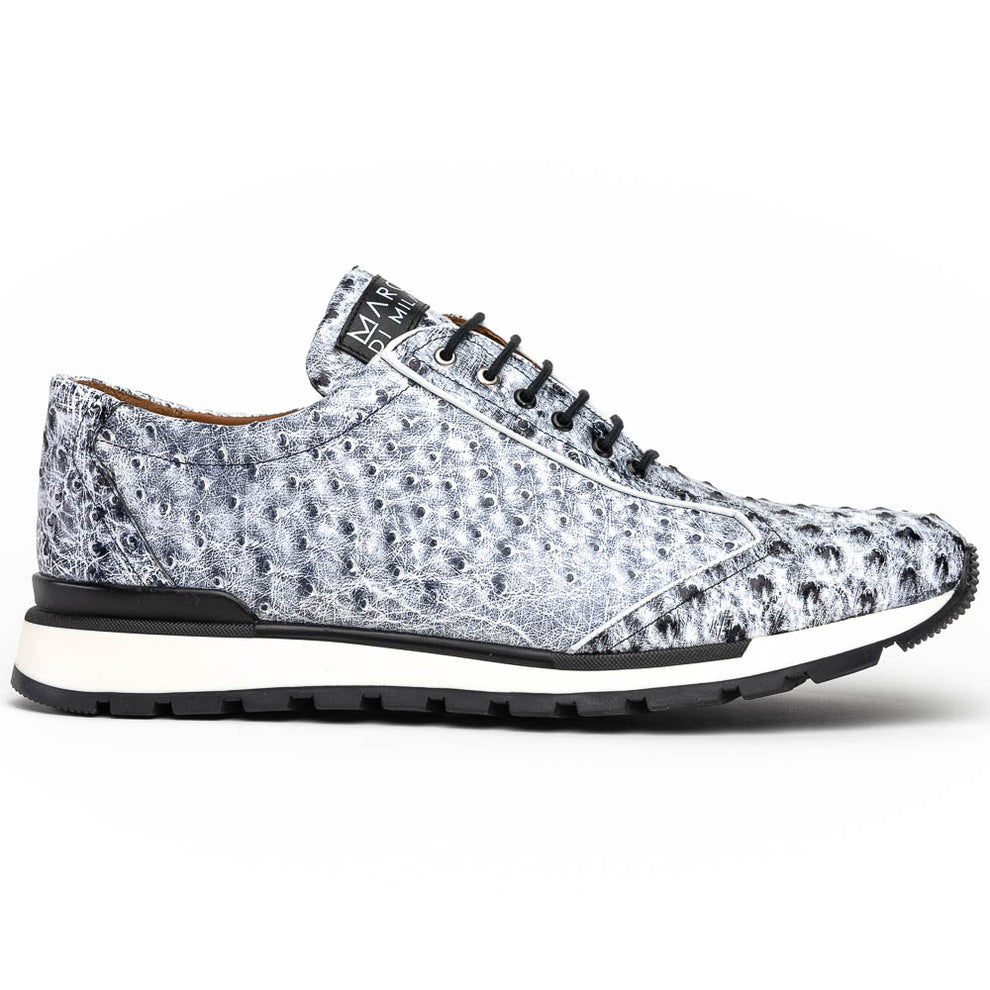 Marco Di Milano Scanno Newspaper Ostrich Quill Sneakers - Dudes Boutique