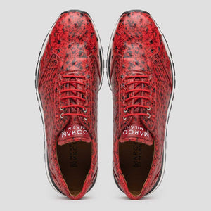 Marco Di Milano Scanno Antique Red Ostrich Quill Sneakers - Dudes Boutique