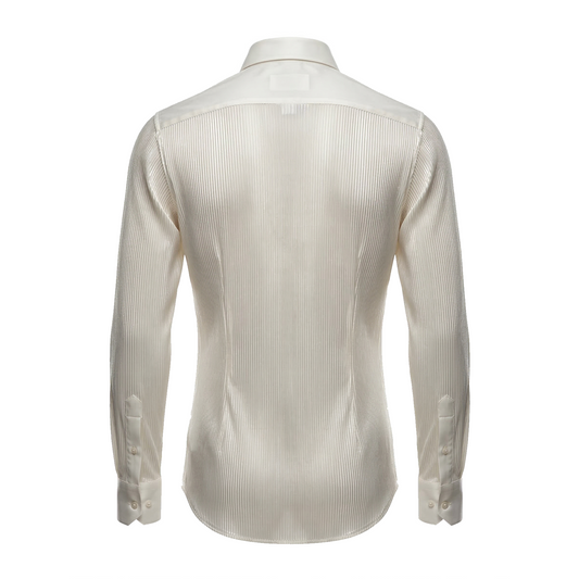 Lorenzo Franco White Pleated Crystal Dress Shirt
