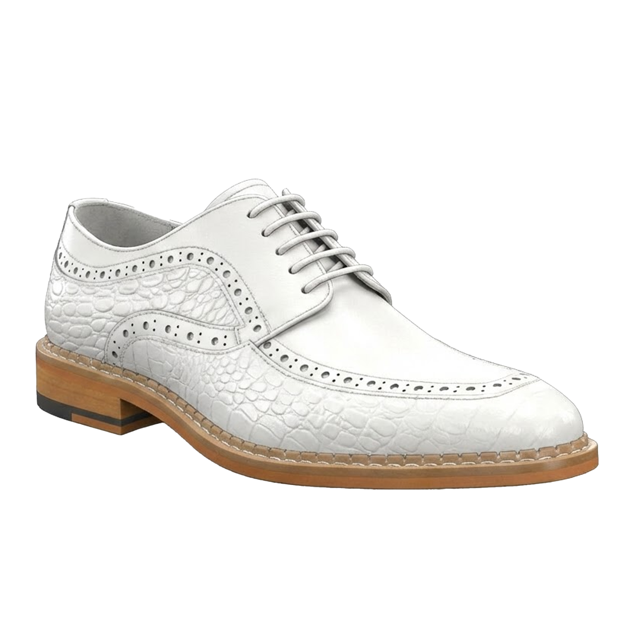 Giovanni White Embossed Alligator Leather Dress Shoes