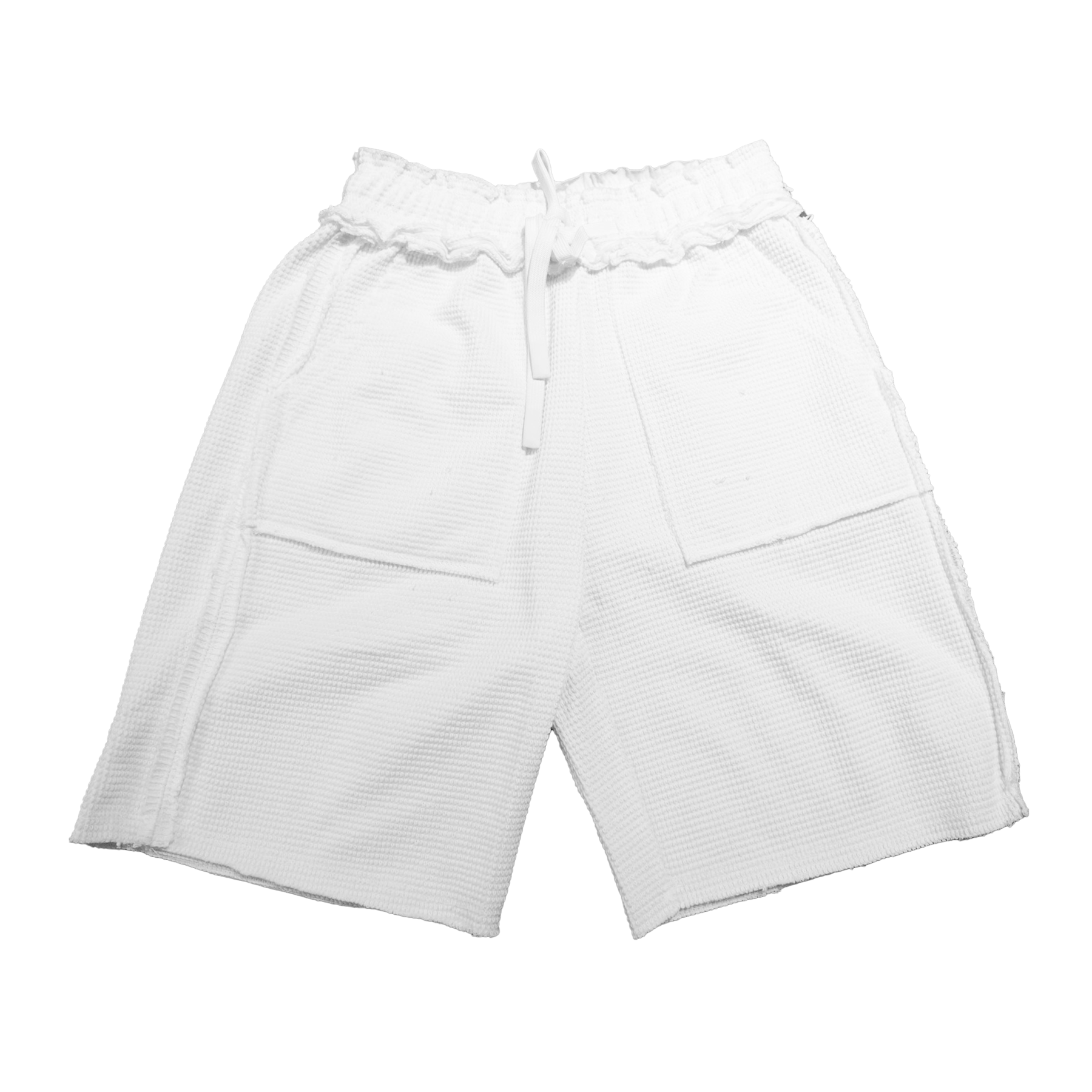 Voyage Studio White Waffle Knit Shorts