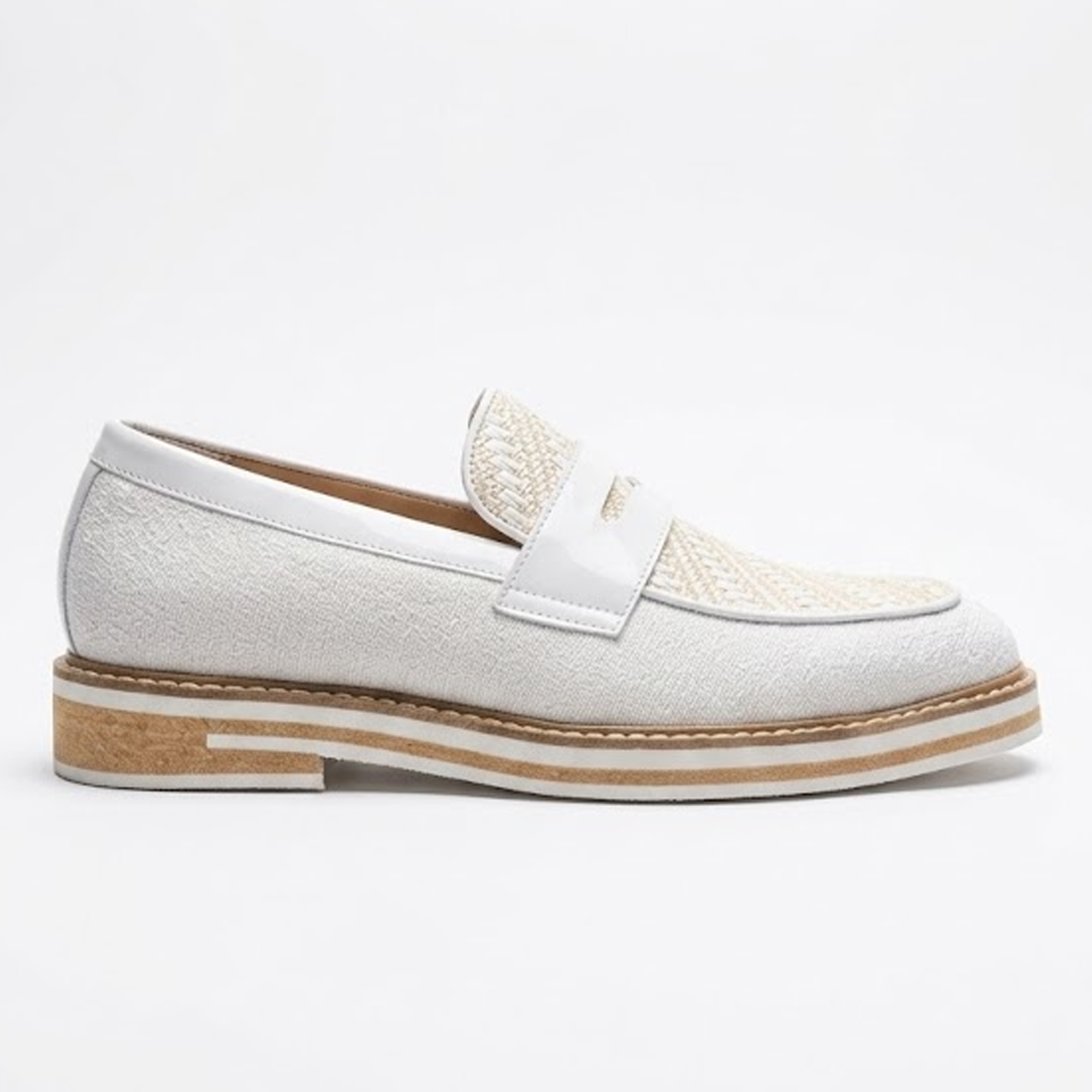 The Ashford White Sand Light Knit Loafers