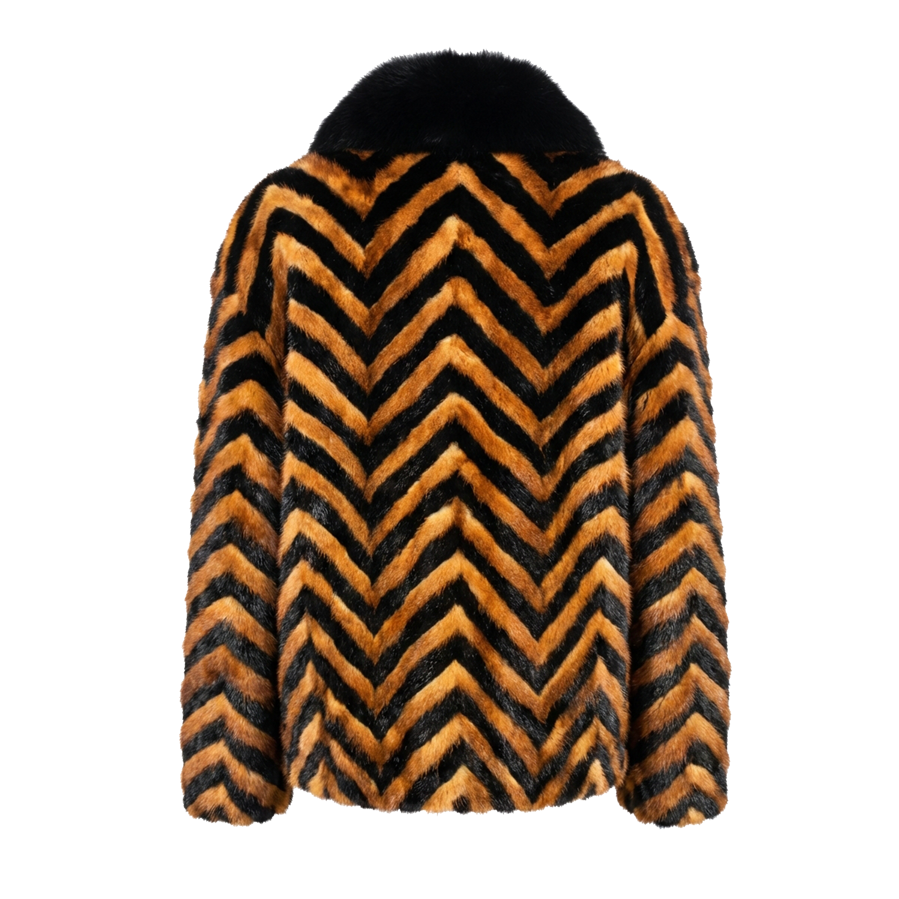 Kashani Black / Whisky Mink Tail Bomber Jacket