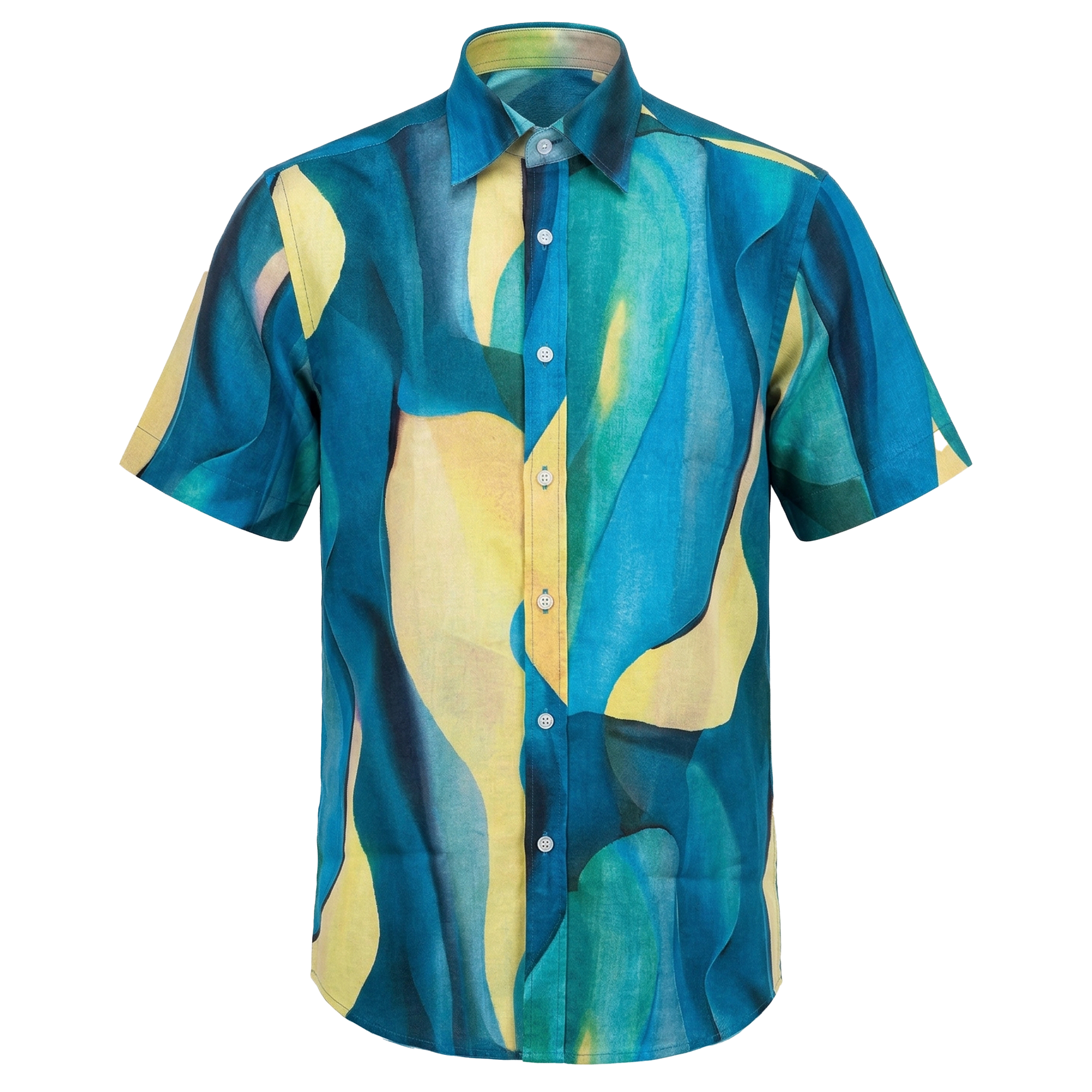 Inserch SS Abstract Wave Linen Shirt