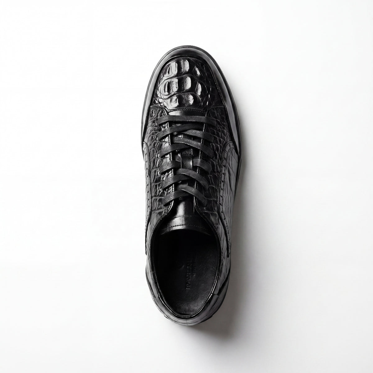 Giovanni Timo Black Embossed Crocodile Sneakers