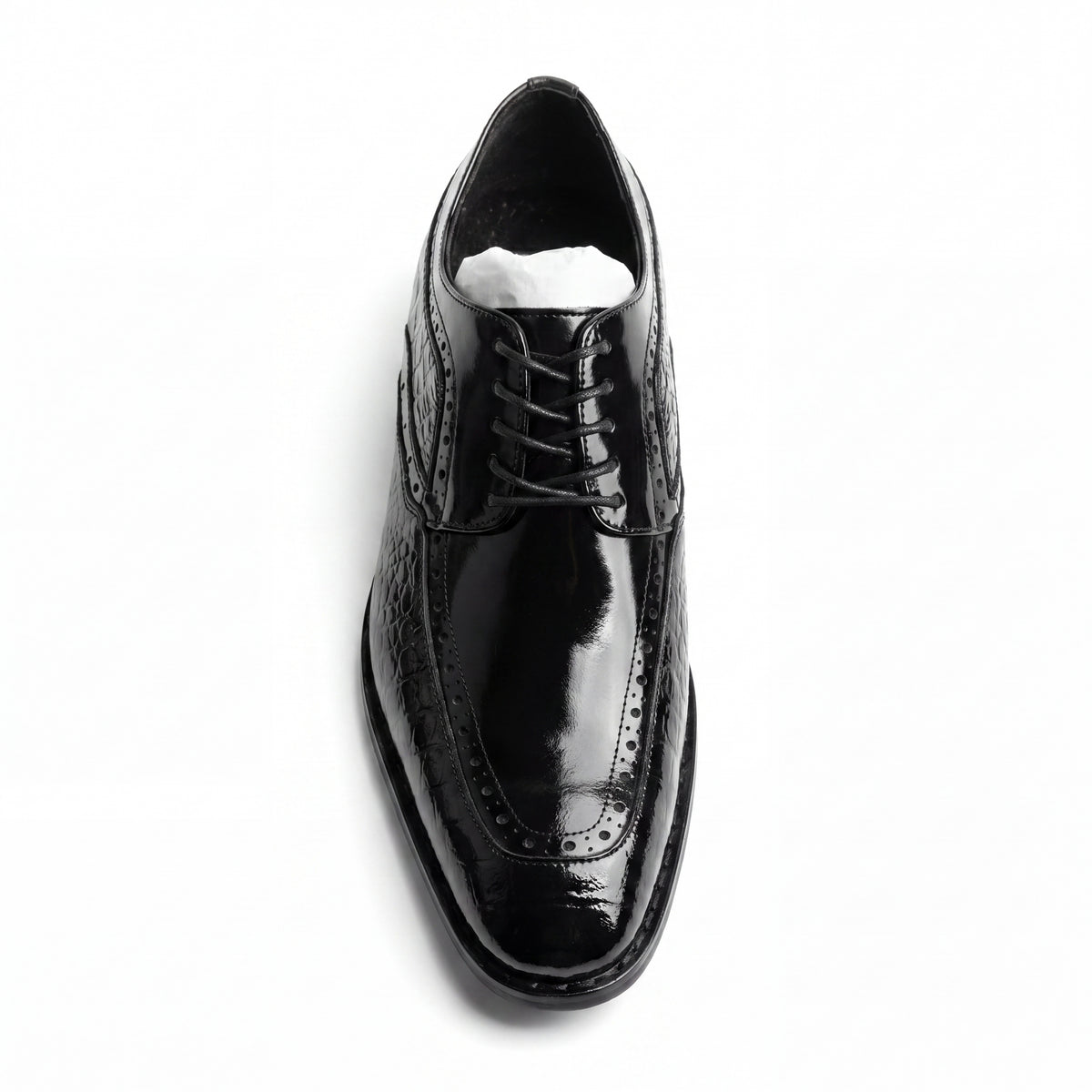 Giovanni Terence Black Embossed Crocodile Dress Shoes
