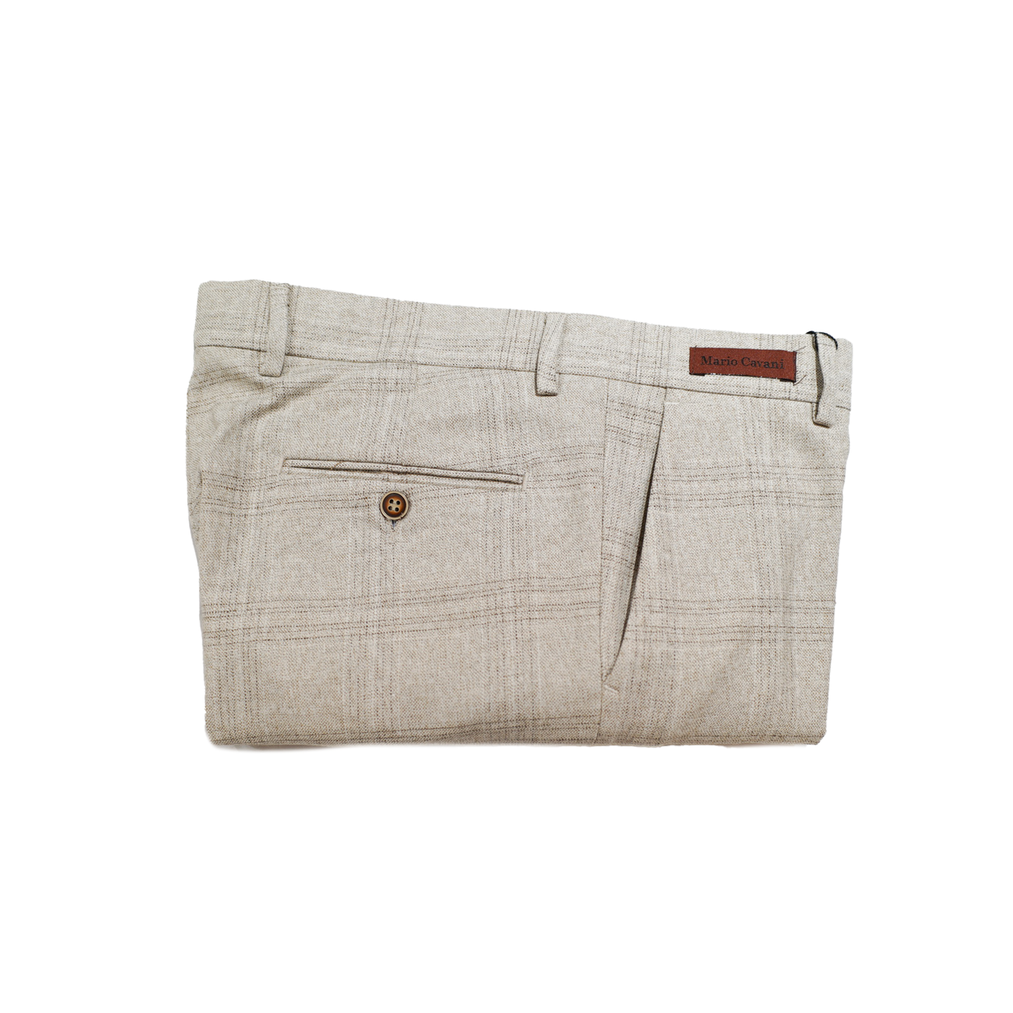 Mario Cavani Beige Plaid Dress Pants