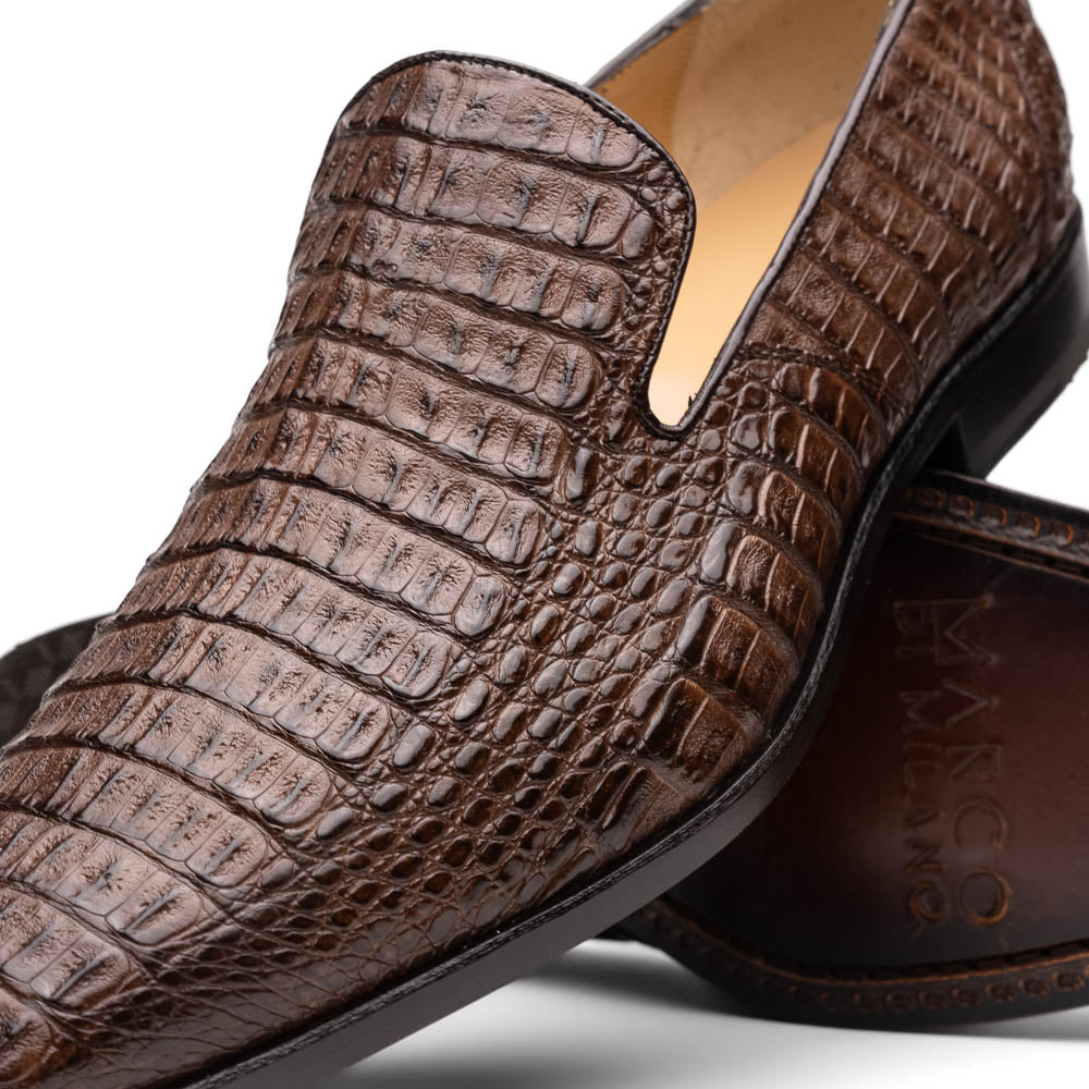 Marco Di Milano Trento Brown All Over Crocodile Dress Shoes - Dudes Boutique