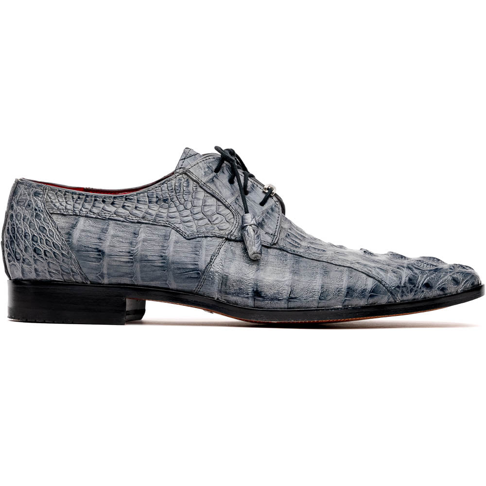 Marco Di Milano Tulum Grey Hornback Crocodile Derby Oxford Dress Shoes - Dudes Boutique