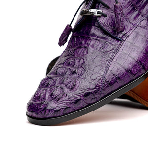 Marco Di Milano Tulum Purple Hornback Crocodile Derby Oxford Dress Shoes - Dudes Boutique