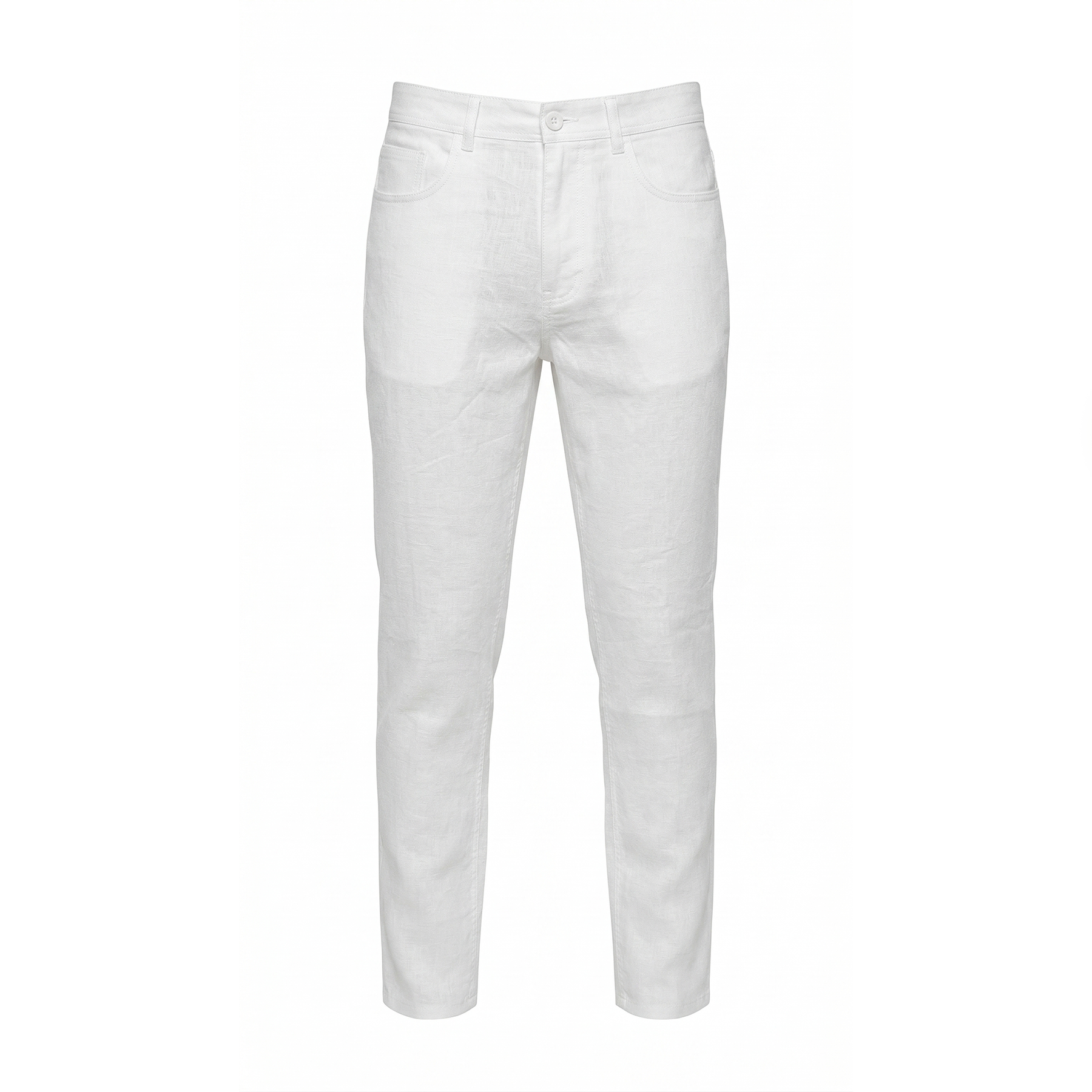Prestige White High End Linen Pants