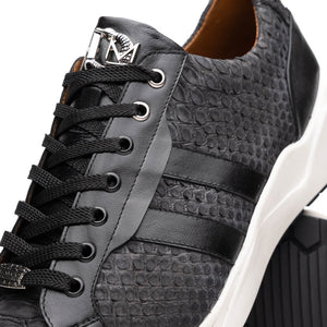 Marco Di Milano Verona Black Python & Calfskin Sneakers - Dudes Boutique