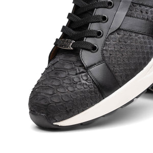 Marco Di Milano Verona Black Python & Calfskin Sneakers - Dudes Boutique